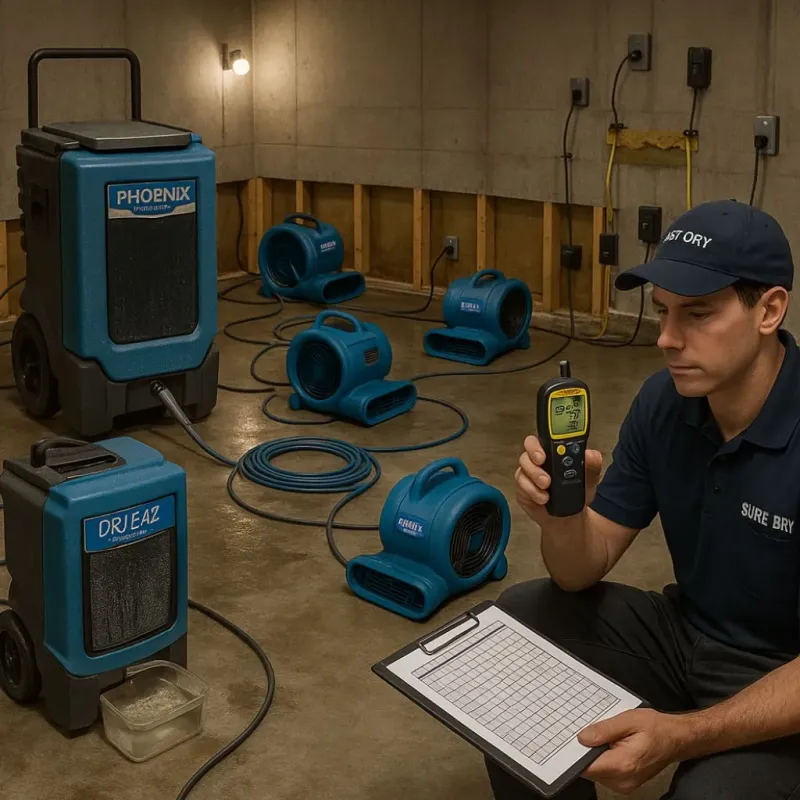 Structural Drying and Dehumidification process in Roosevelt Gardens, FL